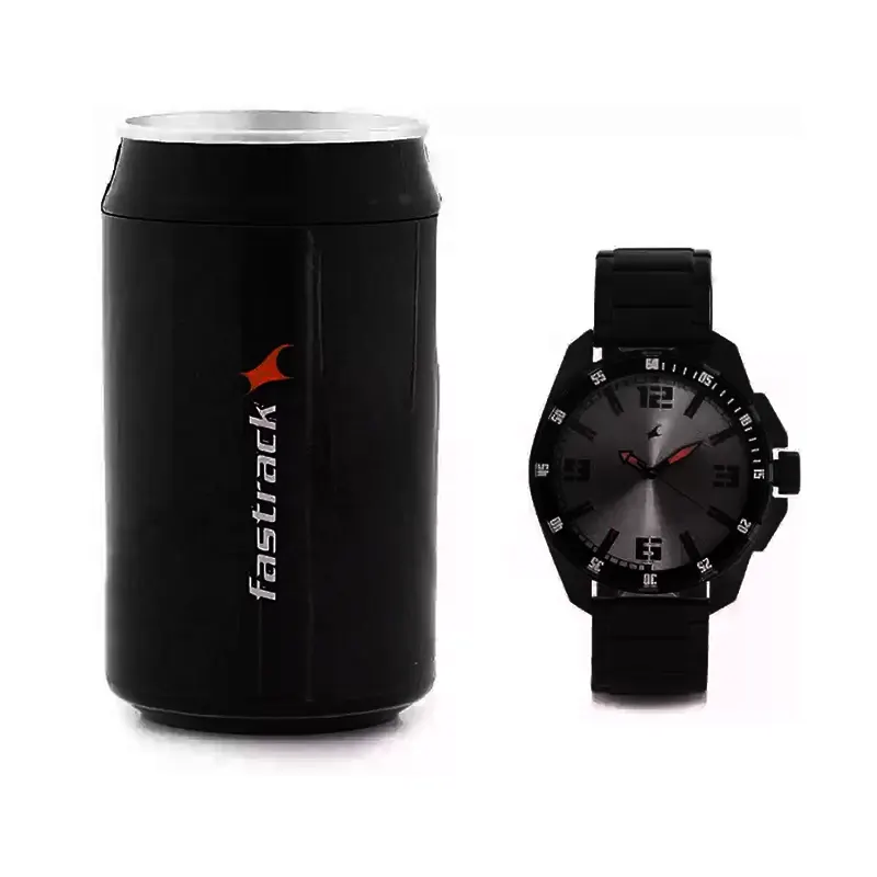 Fastrack Grey Dial Sttractive Black Strap Men's Watch- 3084NM01